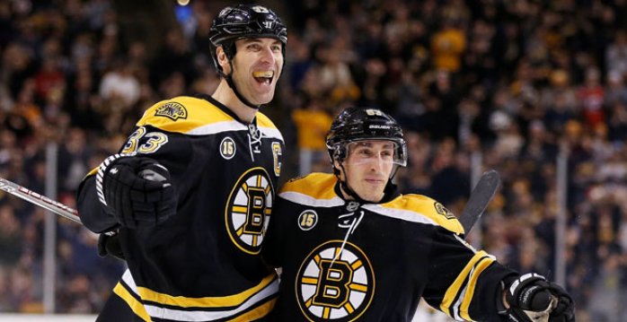 Zdeno Chára a Brad Marchand