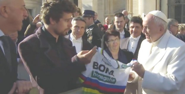 Peter Sagan na návšteve pápeža Františka