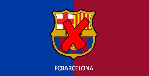 FC Barcelona logo, prečiarknuté