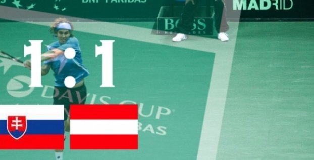 DAVIS CUP: Slováci po piatku nerozhodne s Rakúskom 1:1