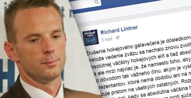 Richard Lintner sa vyjadril k zrušeniu galavečera Hokejista roka