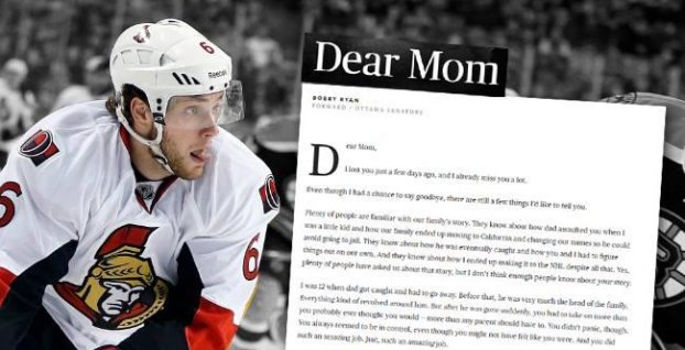 Bobby Ryan napísal dojemný list zosnulej matke, ktorú bil jeho otec