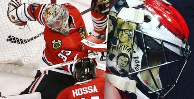 FOTO: Brankár Chicaga Blackhawks si dal na prilbu slovenskú legendu