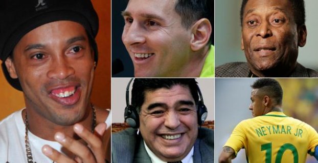 Ronaldinho o Pelém, Maradonovi, Messim a Neymarovi
