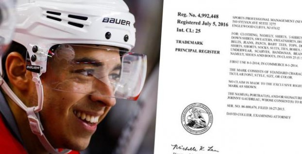 Johnny Gaudreau si dal oficiálne patentovať svoju prezývku