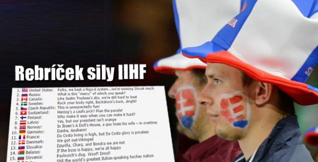 Rebríček sily podľa IIHF: Toto už nie sú Bondrovci či Chárovci...