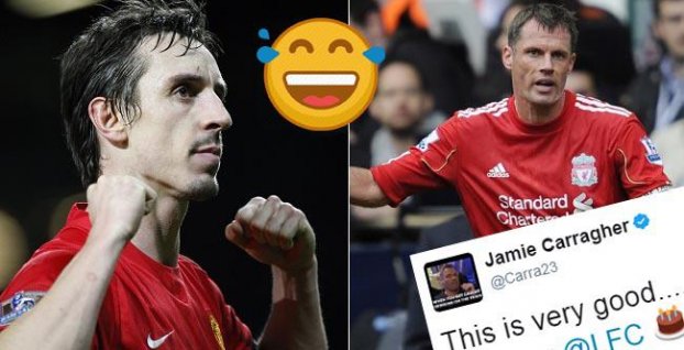 Gary Neville hitom internetu. Pozrite si, ako okomentoval status Jamieho Carraghera