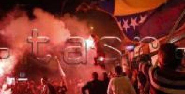 V Sarajeve sa do rána nadšene oslavoval postup