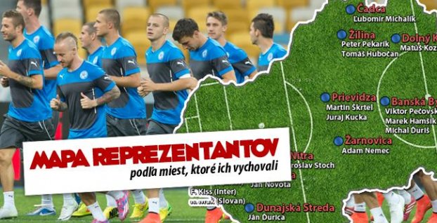 Mapa odchovancov slovenskej futbalovej reprezentácie